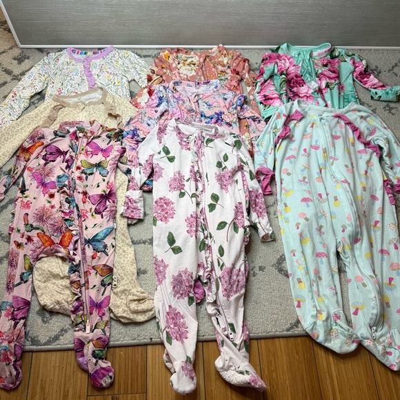 POSH PEANUT Magnetic Me and Milkberry Bundle of 8 Viscose Ruffle Bum Sleepers
